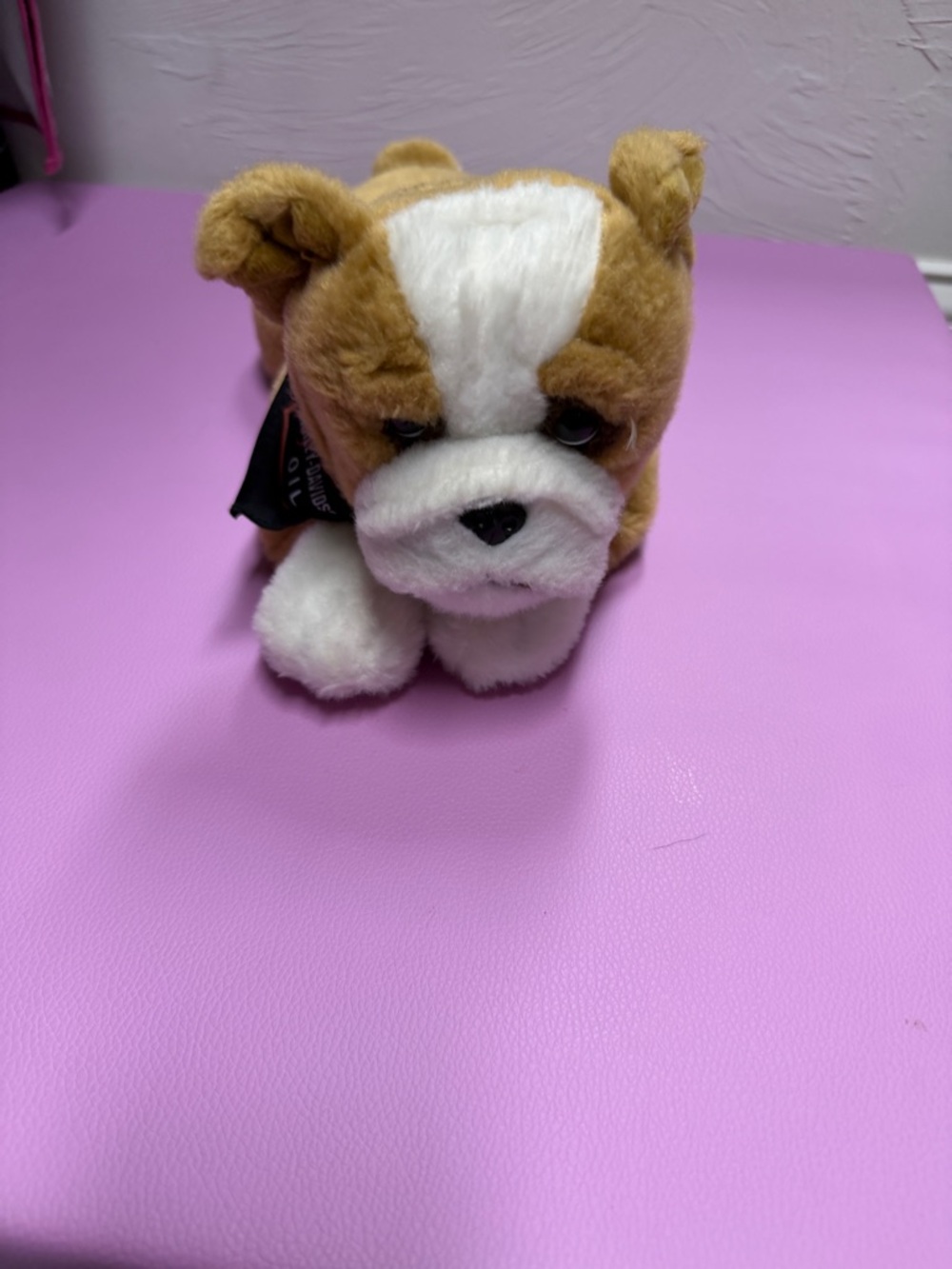Harley-Davidson Brown and White Bulldog Plush